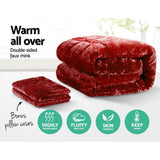 darrahopens Home & Garden > Bedding Giselle Bedding Faux Mink Quilt King Size Burgundy
