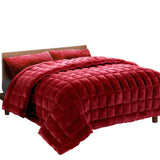 darrahopens Home & Garden > Bedding Giselle Bedding Faux Mink Quilt King Size Burgundy