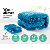 darrahopens Home & Garden > Bedding Giselle Bedding Faux Mink Quilt King Size Teal