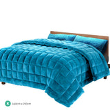 darrahopens Home & Garden > Bedding Giselle Bedding Faux Mink Quilt King Size Teal