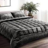 darrahopens Home & Garden > Bedding Giselle Bedding Faux Mink Quilt Queen Size Charcoal