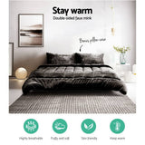 darrahopens Home & Garden > Bedding Giselle Bedding Faux Mink Quilt Queen Size Charcoal