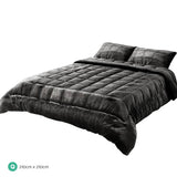 darrahopens Home & Garden > Bedding Giselle Bedding Faux Mink Quilt Queen Size Charcoal