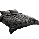 darrahopens Home & Garden > Bedding Giselle Bedding Faux Mink Quilt Queen Size Charcoal