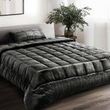darrahopens Home & Garden > Bedding Giselle Bedding Faux Mink Quilt Single Size Charcoal