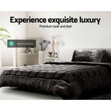 darrahopens Home & Garden > Bedding Giselle Bedding Faux Mink Quilt Single Size Charcoal