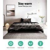 darrahopens Home & Garden > Bedding Giselle Bedding Faux Mink Quilt Single Size Charcoal