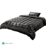 darrahopens Home & Garden > Bedding Giselle Bedding Faux Mink Quilt Single Size Charcoal