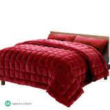 darrahopens Home & Garden > Bedding Giselle Bedding Faux Mink Quilt Super King Burgundy