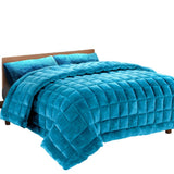 darrahopens Home & Garden > Bedding Giselle Bedding Faux Mink Quilt Super King Teal