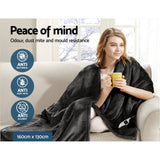 darrahopens Home & Garden > Bedding Giselle Bedding Heated Electric Throw Rug Fleece Sunggle Blanket Washable Charcoal