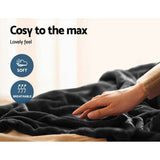 darrahopens Home & Garden > Bedding Giselle Bedding Heated Electric Throw Rug Fleece Sunggle Blanket Washable Charcoal