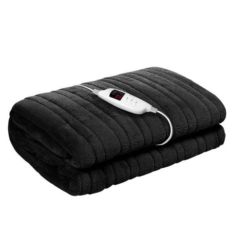 darrahopens Home & Garden > Bedding Giselle Bedding Heated Electric Throw Rug Fleece Sunggle Blanket Washable Charcoal