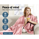 darrahopens Home & Garden > Bedding Giselle Bedding Heated Electric Throw Rug Fleece Sunggle Blanket Washable Pink