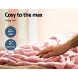 darrahopens Home & Garden > Bedding Giselle Bedding Heated Electric Throw Rug Fleece Sunggle Blanket Washable Pink