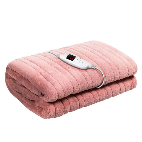 darrahopens Home & Garden > Bedding Giselle Bedding Heated Electric Throw Rug Fleece Sunggle Blanket Washable Pink
