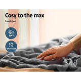 darrahopens Home & Garden > Bedding Giselle Bedding Heated Electric Throw Rug Fleece Sunggle Blanket Washable Silver