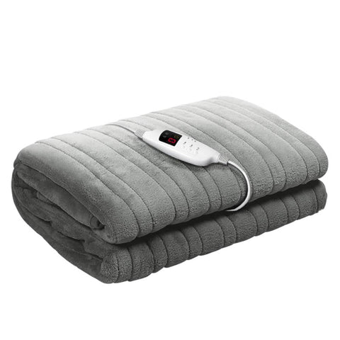 darrahopens Home & Garden > Bedding Giselle Bedding Heated Electric Throw Rug Fleece Sunggle Blanket Washable Silver