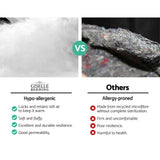 darrahopens Home & Garden > Bedding Giselle Double Mattress Topper Pillowtop 1000GSM Charcoal Microfibre Bamboo Fibre Filling Protector