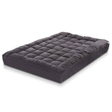 darrahopens Home & Garden > Bedding Giselle Double Mattress Topper Pillowtop 1000GSM Charcoal Microfibre Bamboo Fibre Filling Protector