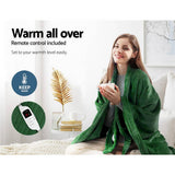 Darrahopens Home & Garden > Bedding Giselle Electric Throw Rug Heated Blanket Washable Snuggle Flannel Winter Green