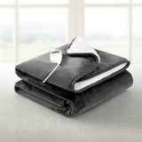 Darrahopens Home & Garden > Bedding Giselle Electric Throw Rug Heated Blanket Washable Snuggle Flannel Winter Grey