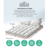 darrahopens Home & Garden > Bedding Giselle King Mattress Topper Pillowtop 1000GSM Microfibre Filling Protector