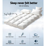 darrahopens Home & Garden > Bedding Giselle King Single Mattress Topper Bamboo Fibre Pillowtop Protector