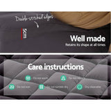 darrahopens Home & Garden > Bedding Giselle King Single Mattress Topper Pillowtop 1000GSM Charcoal Microfibre Bamboo Fibre Filling Protector