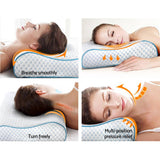 darrahopens Home & Garden > Bedding Giselle Memory Foam Pillow Ice Silk Cover Contour Pillows Cool Cervical Support