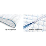 darrahopens Home & Garden > Bedding Giselle Memory Foam Pillow Ice Silk Cover Contour Pillows Cool Cervical Support