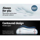 darrahopens Home & Garden > Bedding Giselle Memory Foam Pillow Ice Silk Cover Contour Pillows Cool Cervical Support