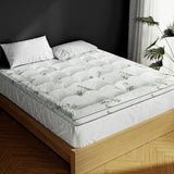 Darrahopens Home & Garden > Bedding Giselle Pillowtop Topper Mattress Toppers Bamboo Fabric Fibre Bed Pad Protector