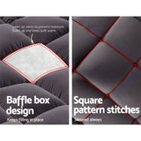 darrahopens Home & Garden > Bedding Giselle Single Mattress Topper Pillowtop 1000GSM Charcoal Microfibre Bamboo Fibre Filling Protector