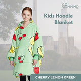 Darrahopens Home & Garden > Bedding GOMINIMO Hoodie Blanket Kids Fruits Green GO-HB-123-AYS