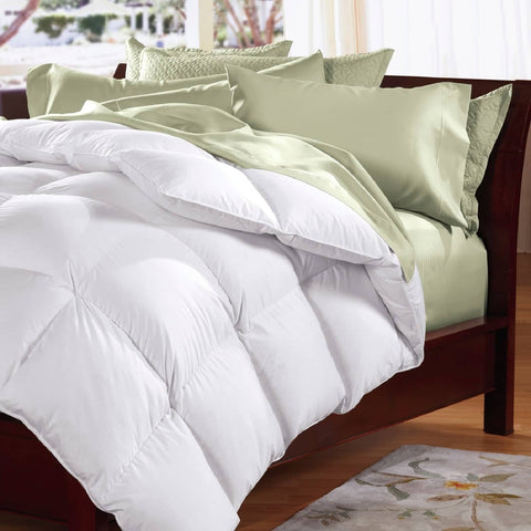 darrahopens Home & Garden > Bedding Goose Feather & Down Quilt 500GSM + Goose Feather and Down Pillows 2 Pack Combo - Single - White