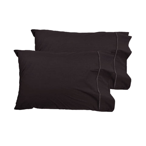 Darrahopens Home & Garden > Bedding Grand Aterlier Pair of Queen Sized Pillowcases - Walnut