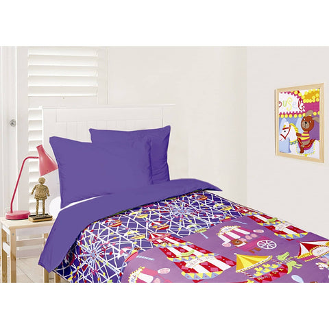 Darrahopens Home & Garden > Bedding Happy Kids Glow in the Dark Quilt Cover Set Funfair Blue Double