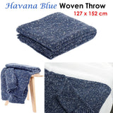 Darrahopens Home & Garden > Bedding Havana Blue Woven Throw Rug 127 x 152 cm