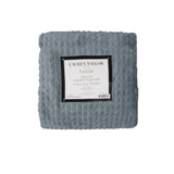 Darrahopens Home & Garden > Bedding Herringbone Faux Fur Throw Rug Steel