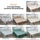 Darrahopens Home & Garden > Bedding Hotel Living 3 Pce Light Weight Comforter Set Queen/King Oscar Stripes