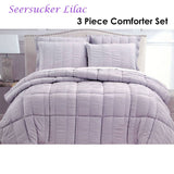 Darrahopens Home & Garden > Bedding Hotel Living 3 Piece Seersucker Comforter Set King Lilac