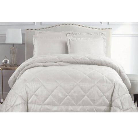 Darrahopens Home & Garden > Bedding Hotel Living Eli Jacquard Comforter Set Queen White