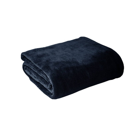 Darrahopens Home & Garden > Bedding Hotel Living Super Soft Coral Fleece Blanket Single Navy