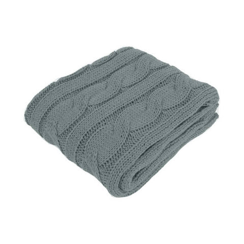 Darrahopens Home & Garden > Bedding Hudson Grey Knitted Throw Rug