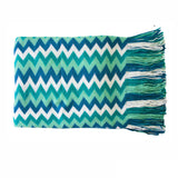 Darrahopens Home & Garden > Bedding IDC Homewares Chevron Knitted Throw Blue Multi