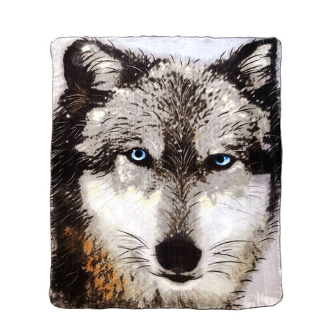Darrahopens Home & Garden > Bedding J.Elliot Home 350gsm Wolf Photo Mink Blanket
