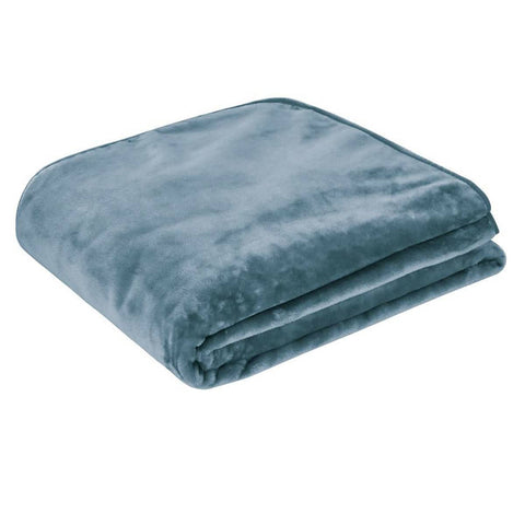Darrahopens Home & Garden > Bedding J.Elliot Home 450gsm Solid Faux Mink Blanket Steel Blue