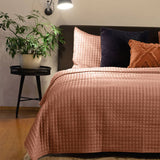 Darrahopens Home & Garden > Bedding J.Elliot Home Adela Clay Pink Velvet Quilted Coverlet Set Queen/King