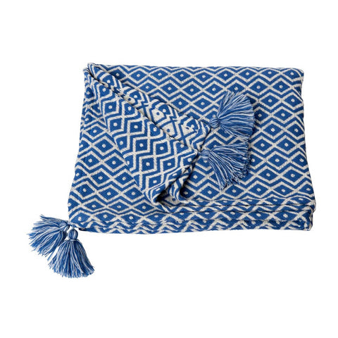 Darrahopens Home & Garden > Bedding J.Elliot Home Elijah Cotton Throw Santorini Blue Home